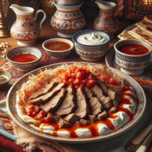 Iskender Kebab.