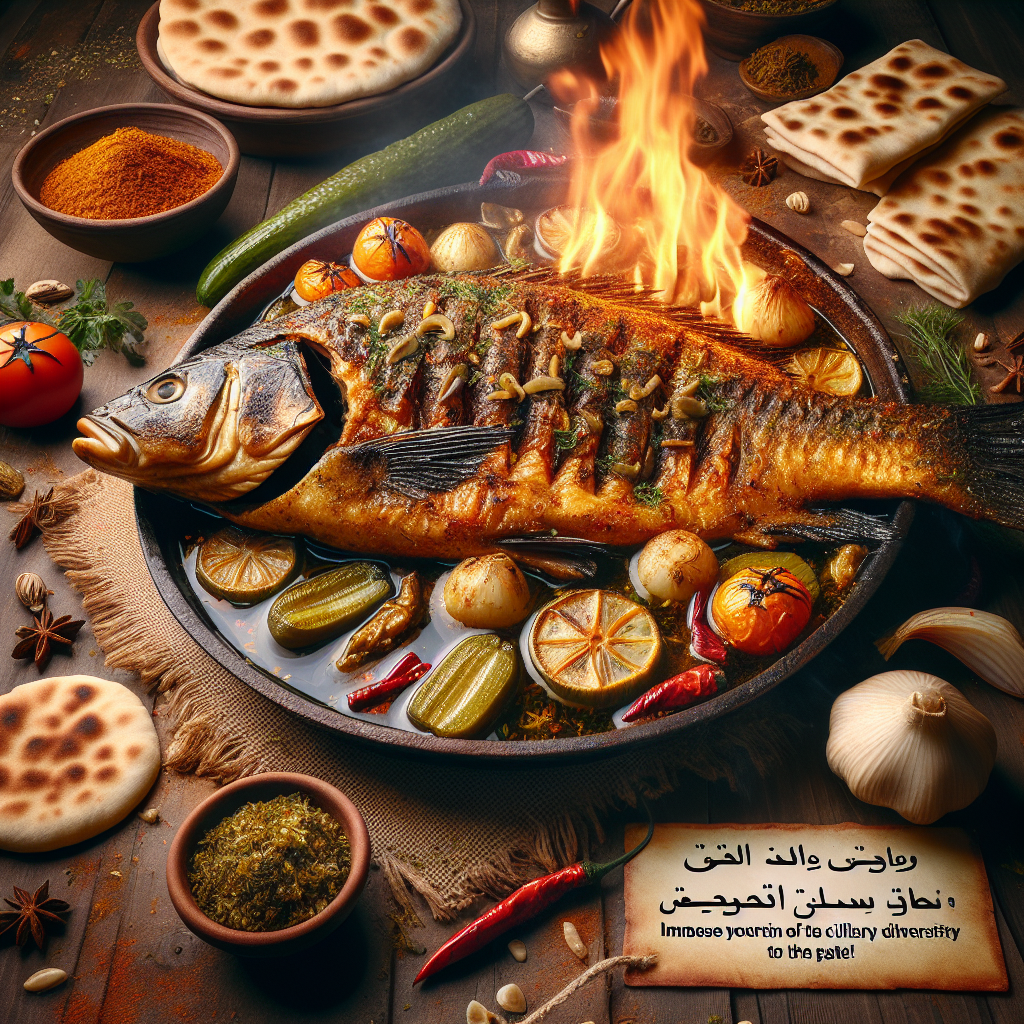Ein köstliches Masgouf-Fischgericht, zubereitet auf offenem Feuer mit einer speziellen Gewürzmischung, verzaubert die Sinne und bringt ein Stück des Orients auf den Teller. Tauchen Sie ein in die kulinarische Vielfalt des Iraks und entdecken Sie das authentische Rezept!