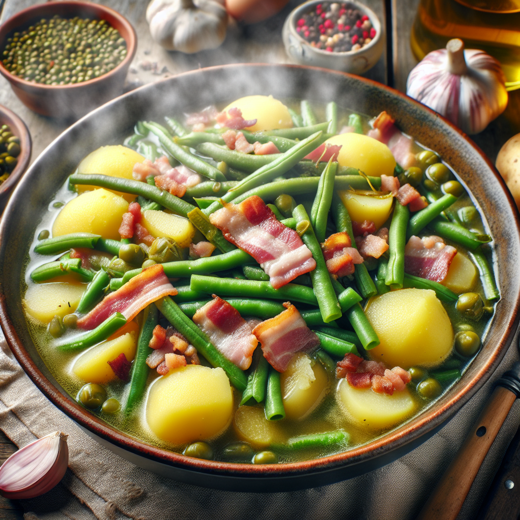 Ein dampfender Teller Bouneschlupp, gefüllt mit grünen Bohnen, Kartoffeln und Speck. Ein traditionelles luxemburgisches Gericht voller Geschmack und Gastfreundschaft.