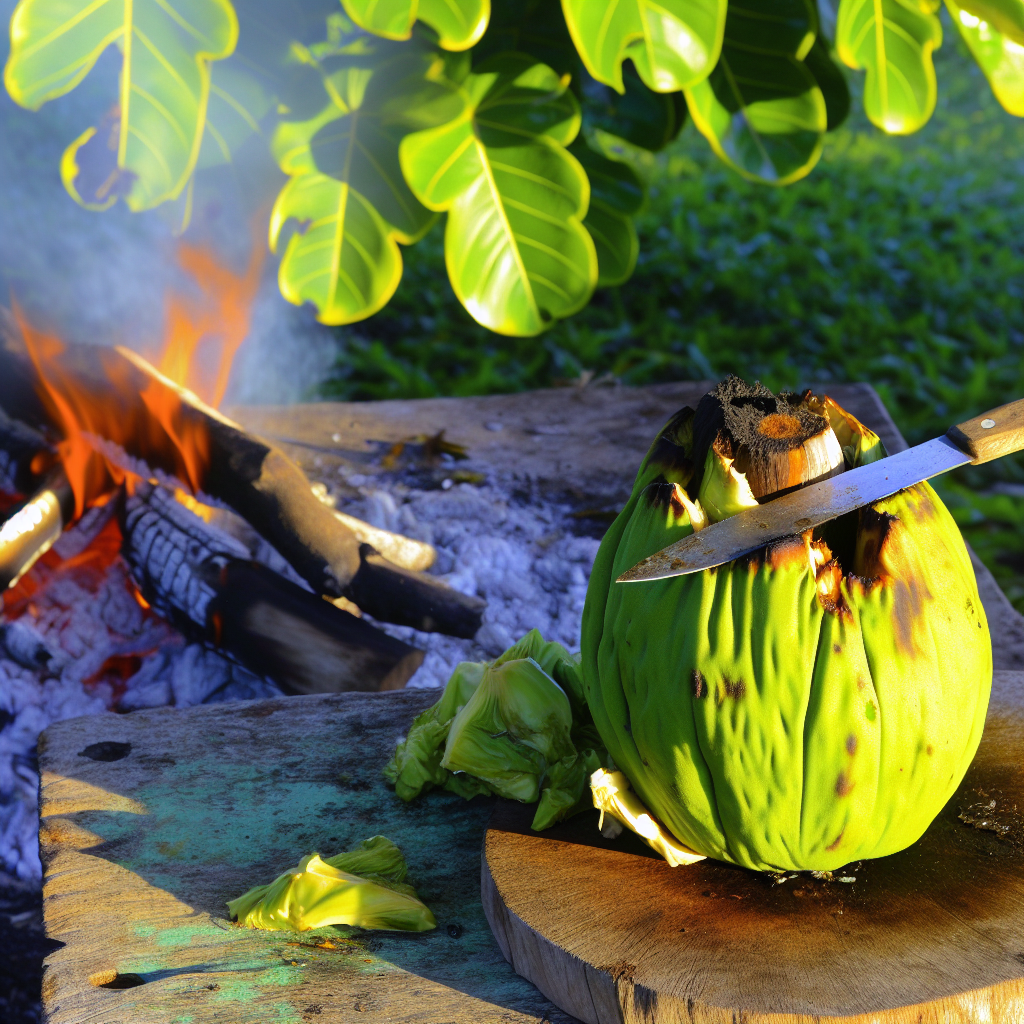 Nationalgericht Fiji: Roasted Breadfruit (Rezept)