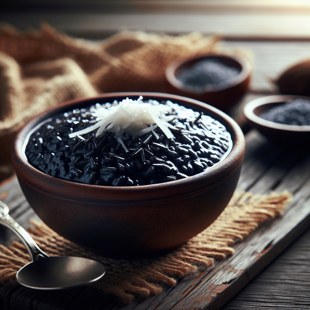 Fiji: Fijian Black Rice Pudding. 300mm Foto