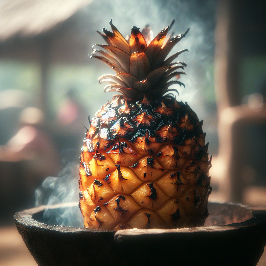 Fiji: Fijian Grilled Pineapple. 300mm Foto