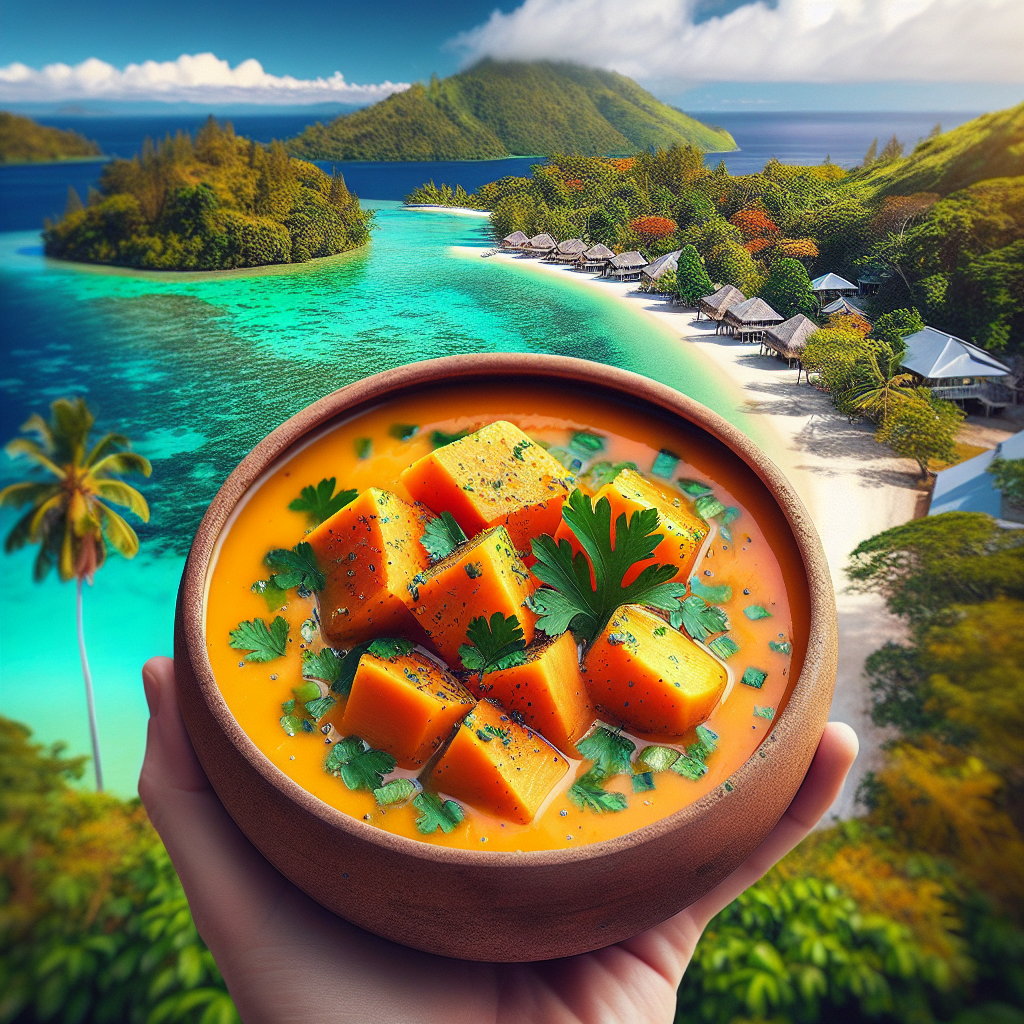 Fiji: Fijian Sweet Potato Soup. 300mm Foto