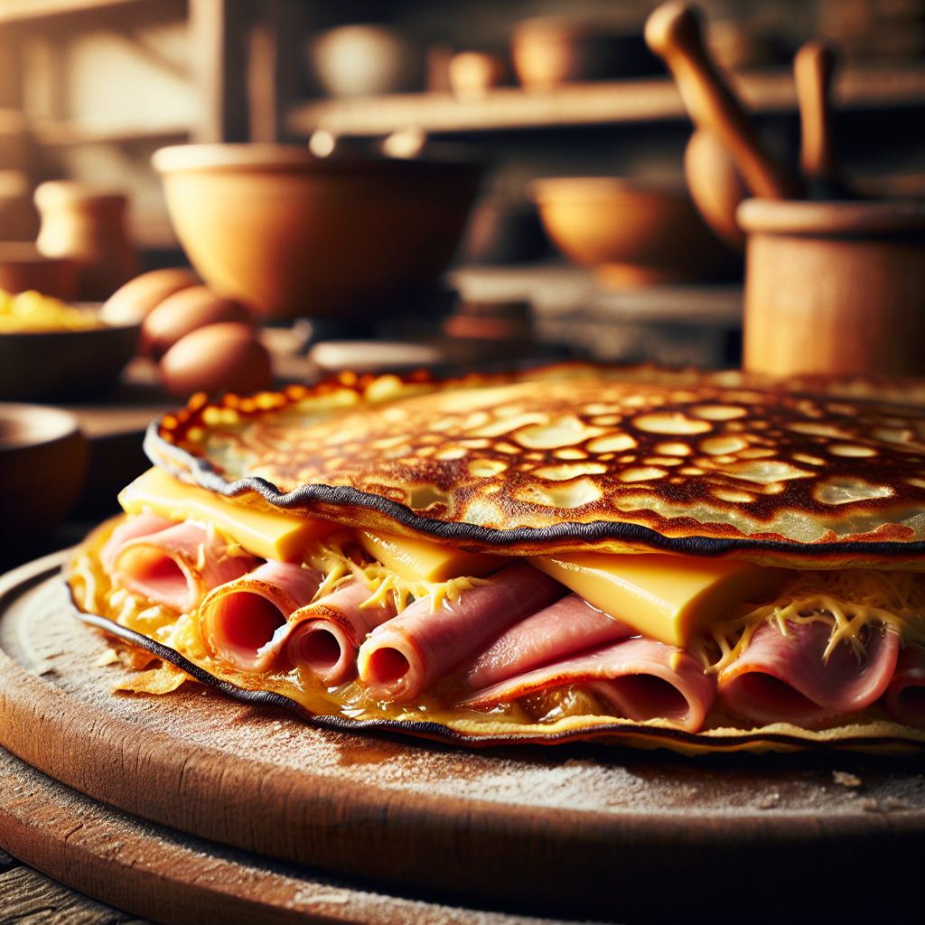 Frankreich: Crêpes Complètes. 300mm Foto