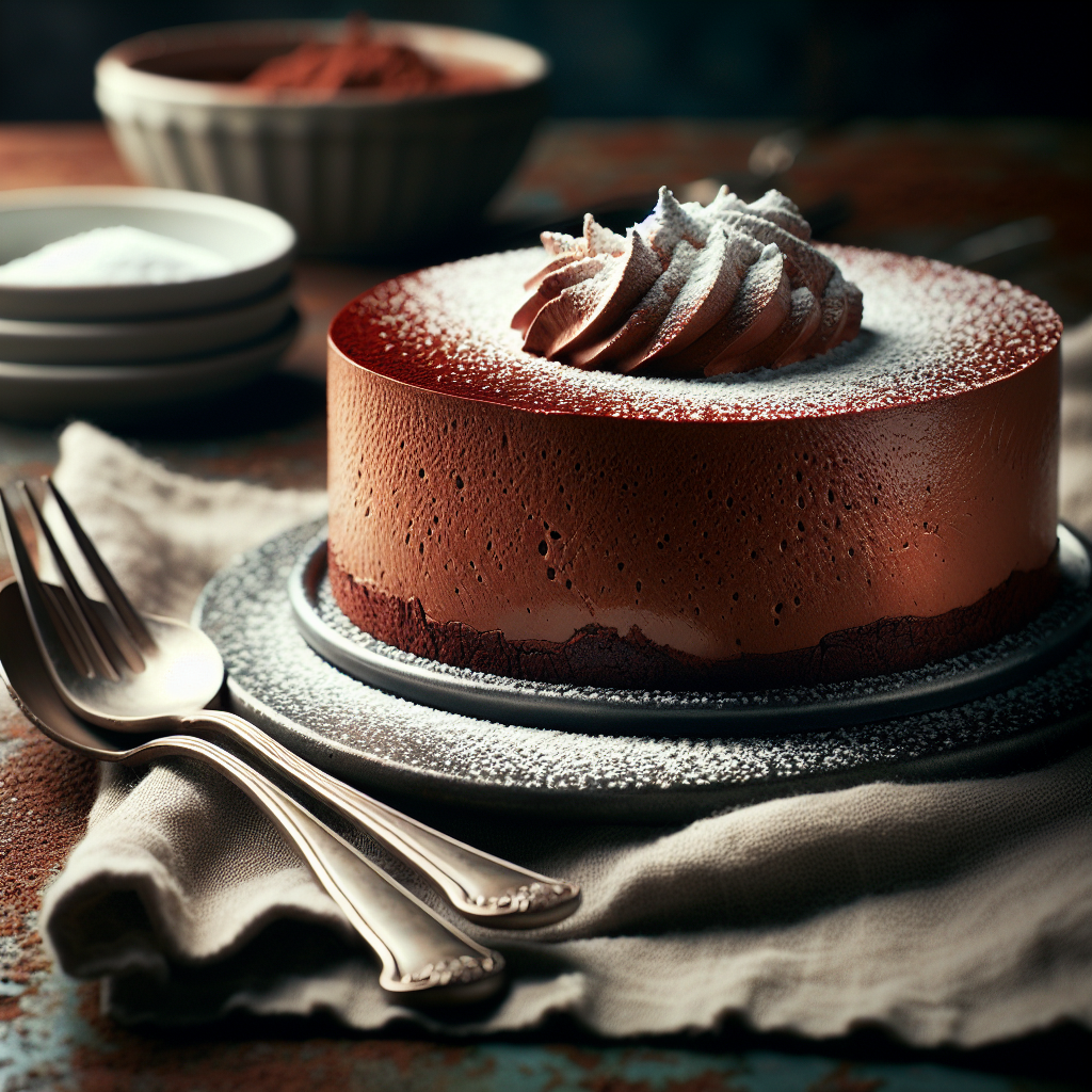 Frankreich: Mousse au Chocolat. 300mm Foto