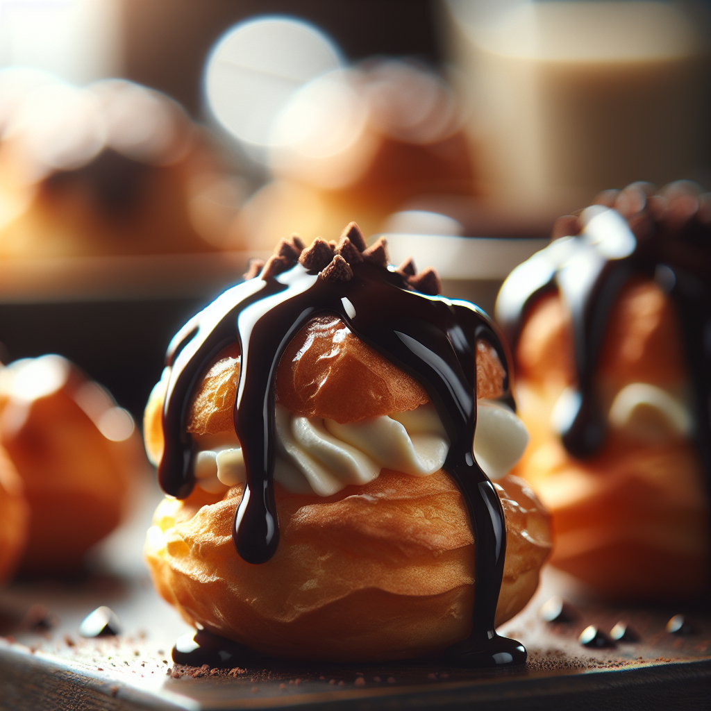 Frankreich: Profiteroles. 300mm Foto