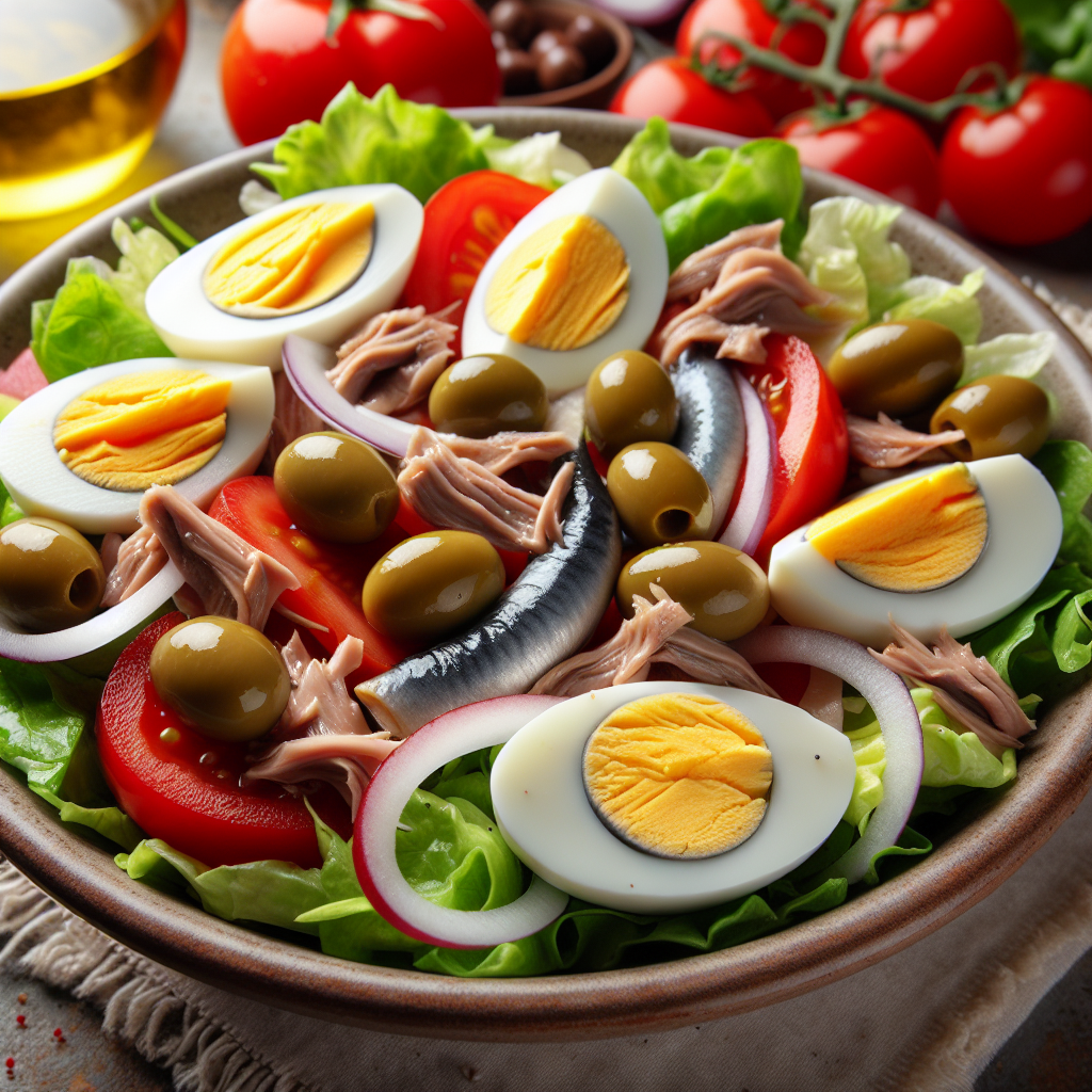 Frankreich: Salade Niçoise. 300mm Foto