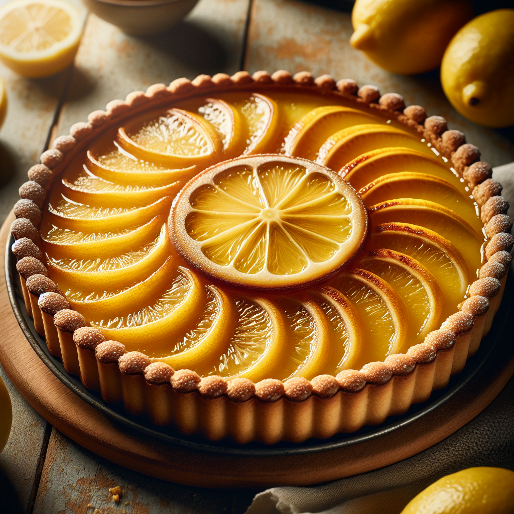 Frankreich: Tarte au Citron. 300mm Foto