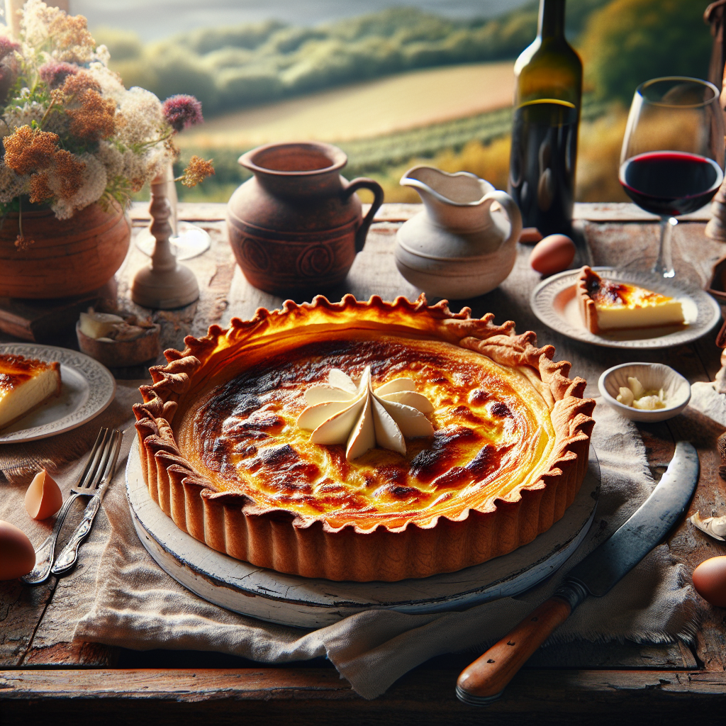 Frankreich: Tarte au Fromage Blanc. 300mm Foto