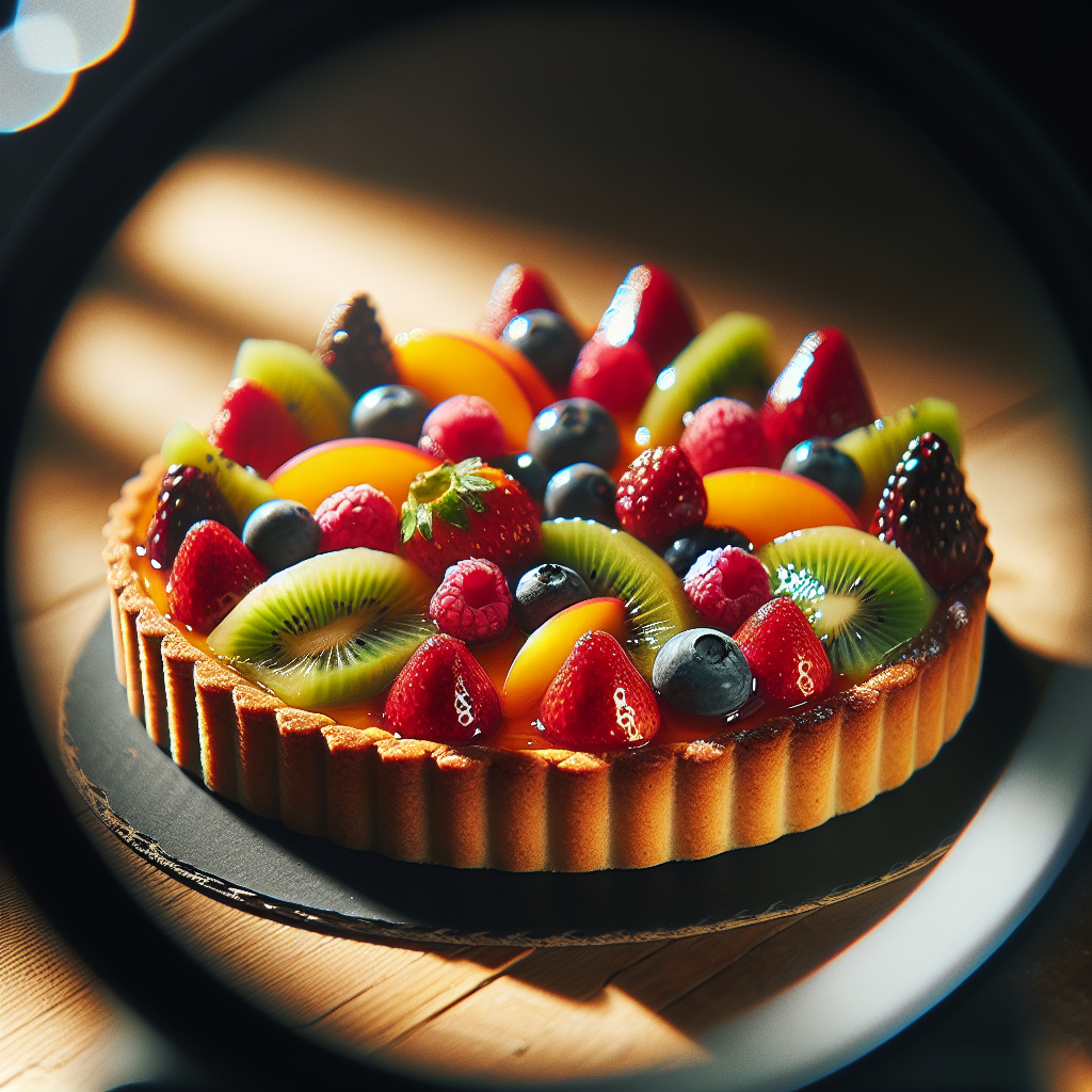 Frankreich: Tarte aux Fruits. 300mm Foto