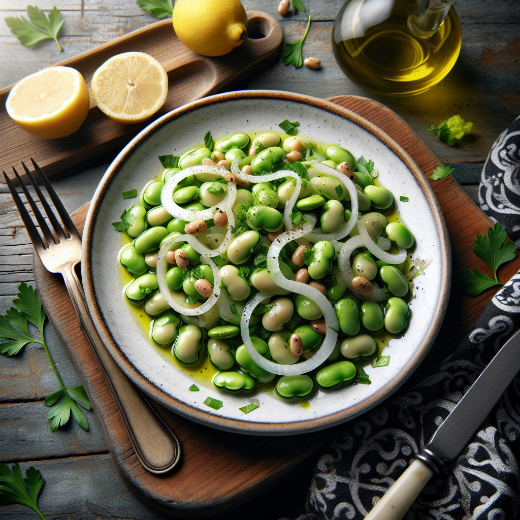 Portugal: Salada de Favas (Rezept). 300mm Foto