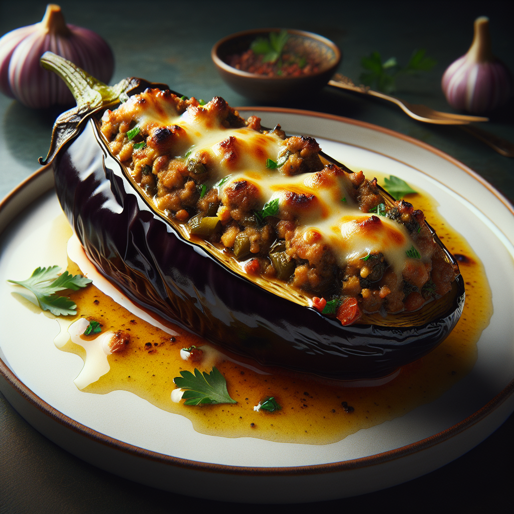 Gefüllte Aubergine.