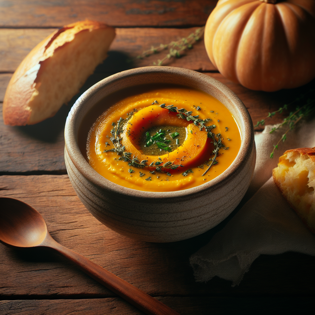 Uruguay: Sopa Crema de Calabaza. 300mm Foto