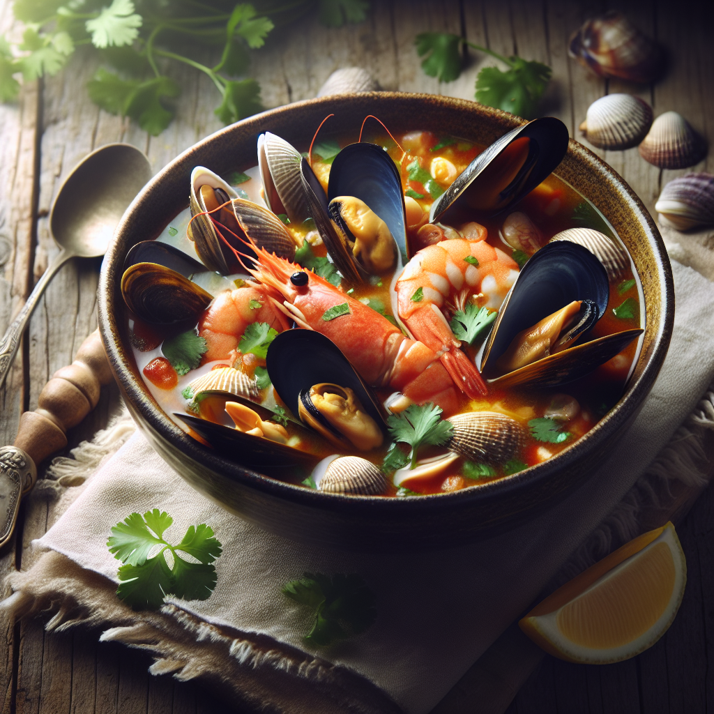 Sopa de mariscos.