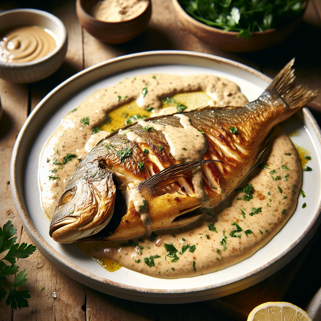 Baked Fish with Tahini.