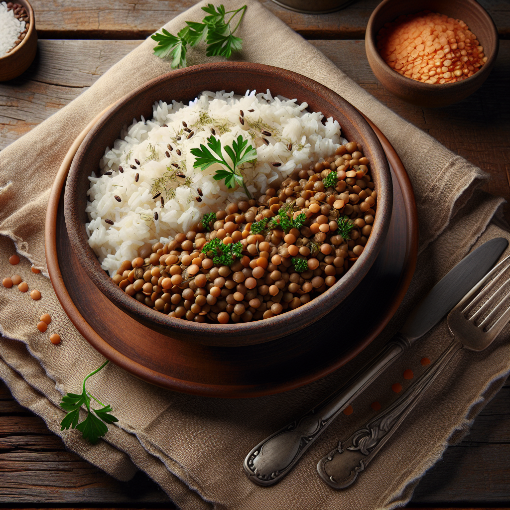 Arroz com Lentilhas.