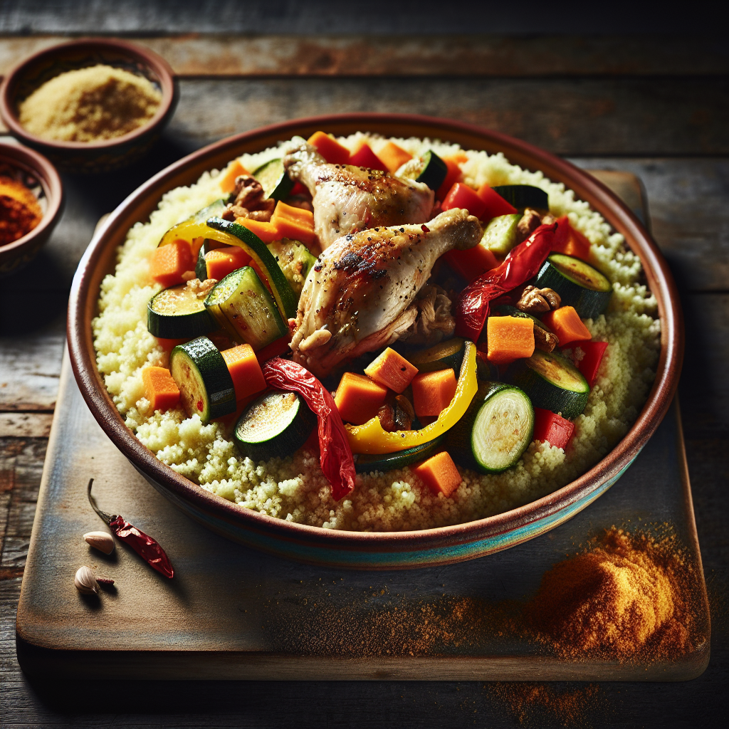 Nationalgericht Mauretanien: #Couscous au poulet et aux légumes# (Rezept)