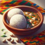 Nationalgericht Ghana: Rice Balls with Groundnut Soup (Rezept)