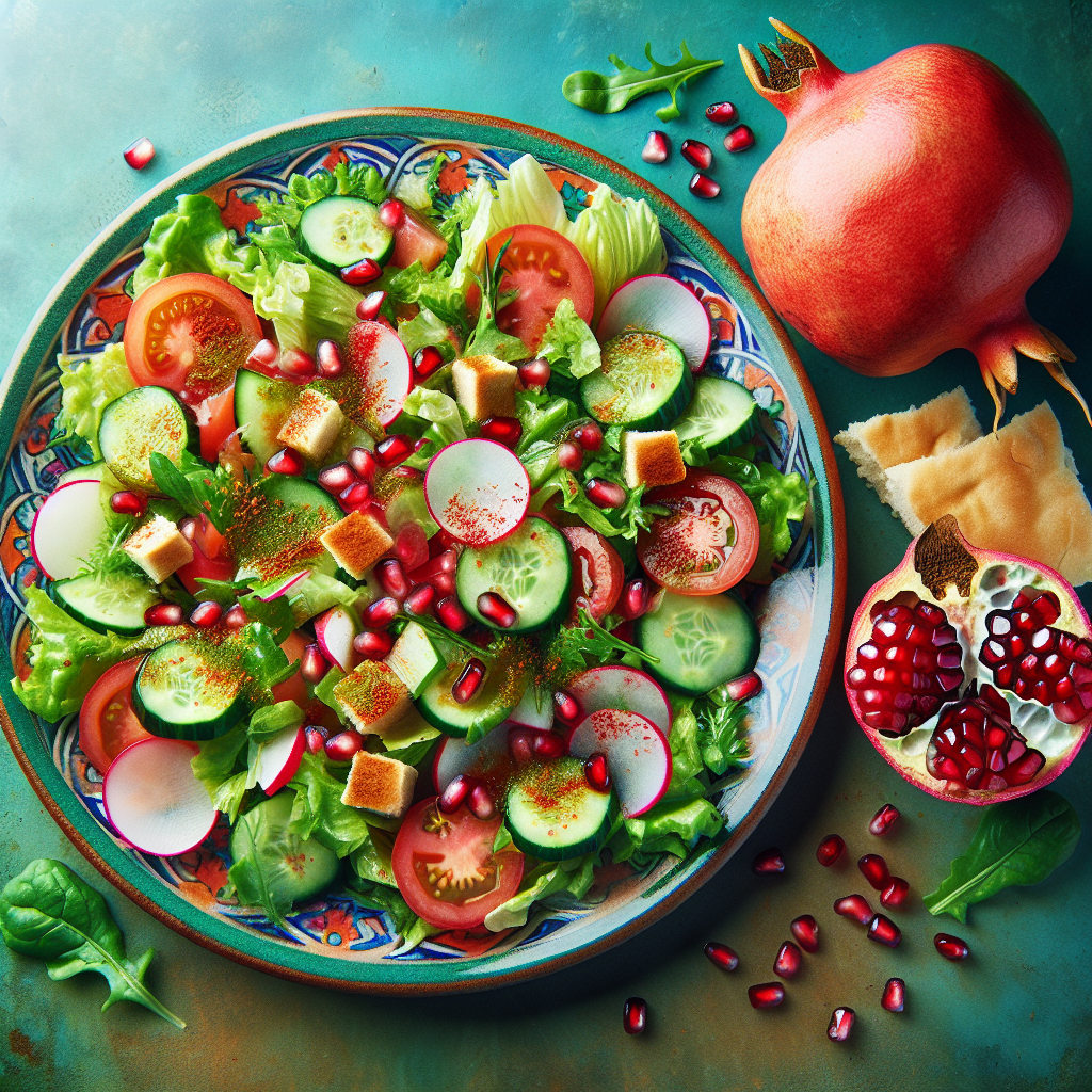 Nationalgericht Libanon: #Fattoush bil Pomegranate# (Rezept)