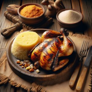 Nationalgericht Namibia: Grilled Chicken with Pap (Rezept)