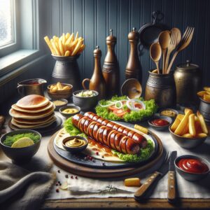 Nationalgericht Norwegen: Pølse med lompe (Rezept)