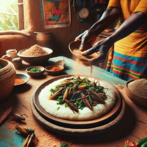 Nationalgericht Uganda: Nsenene mit Posho (Rezept)