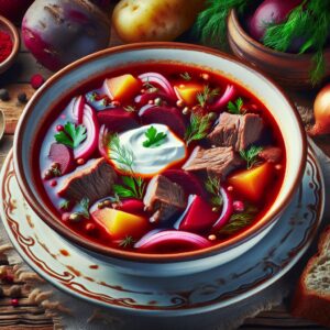 Nationalgericht Ukraine: Borschtsch mit Rindfleisch (Rezept)