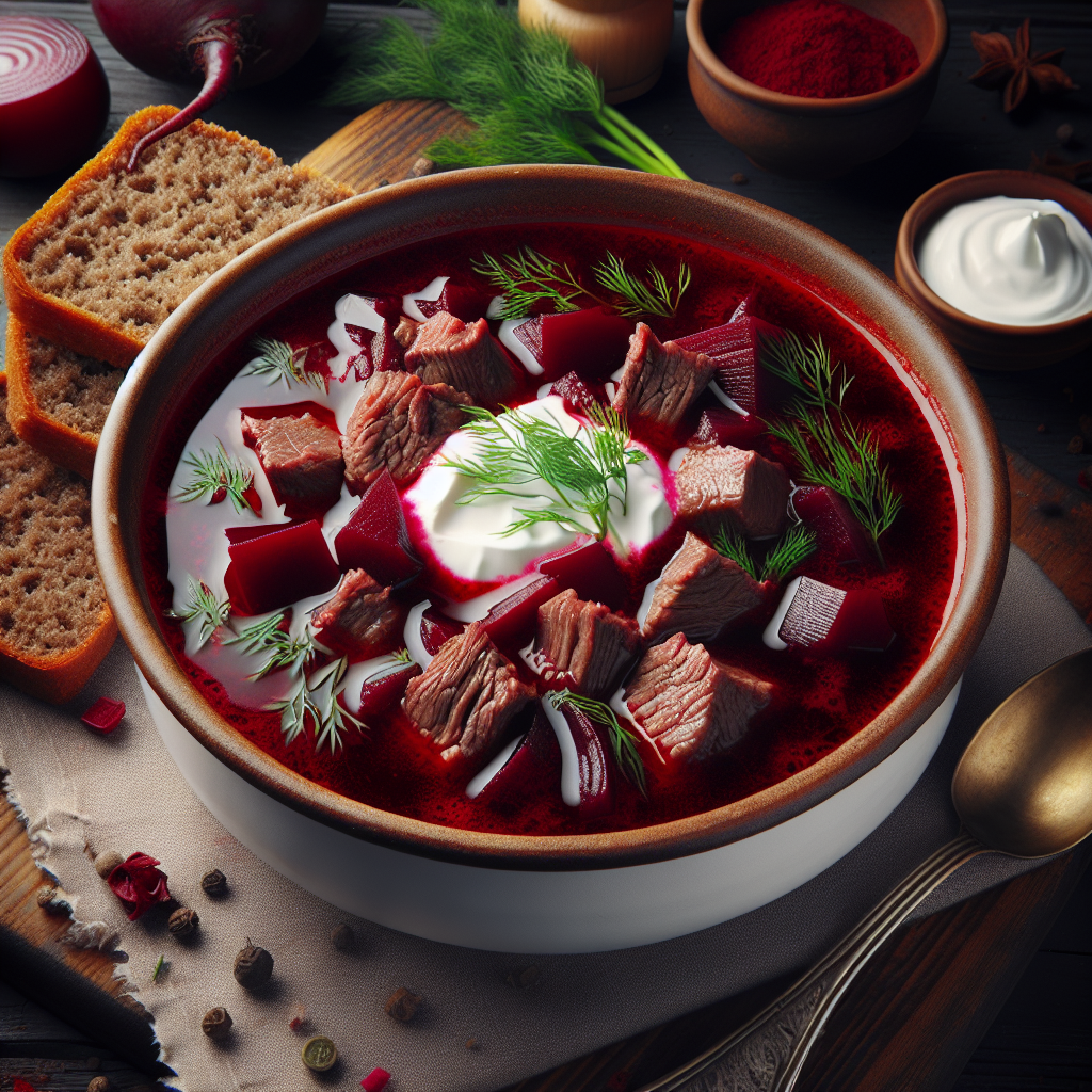 Nationalgericht Weißrussland: Borscht mit Rindfleisch (Rezept)