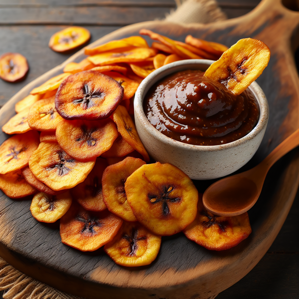 Nationalgericht Fiji: #Fried Plantain Chips with Tamarind Dip# (Rezept)