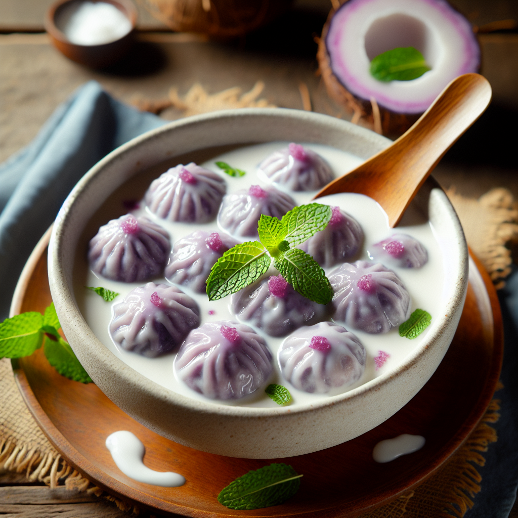 Nationalgericht Fiji: #Taro Dumplings in Coconut Cream# (Rezept)