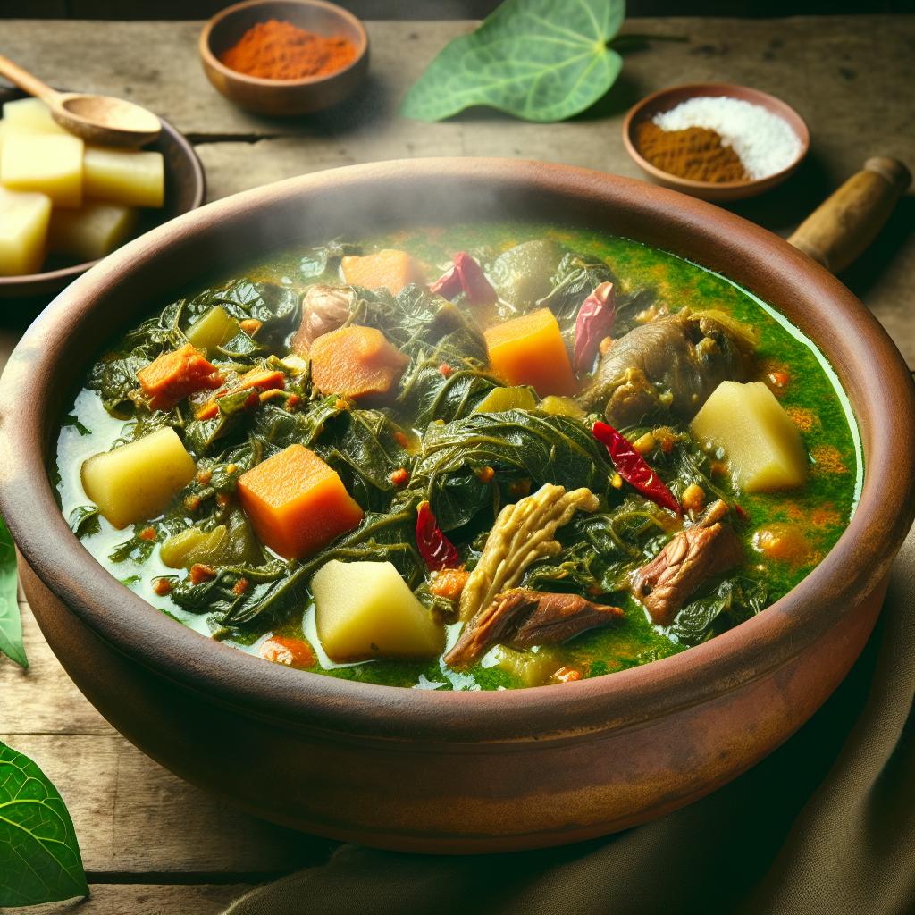 Nationalgericht Gambia: #Cassava Leaves Stew# (Rezept)