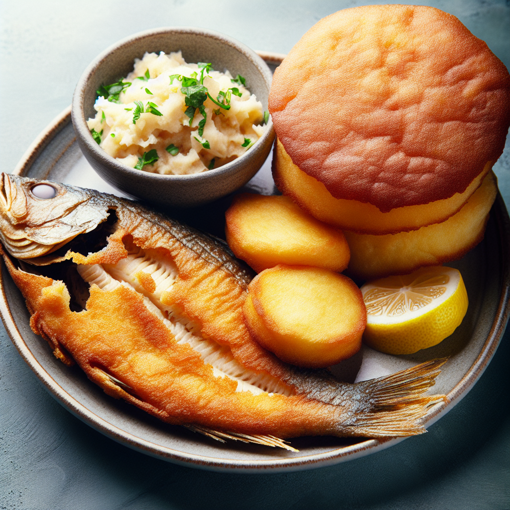 Nationalgericht Guyana: #Fried Fish with Cassava Bread# (Rezept)