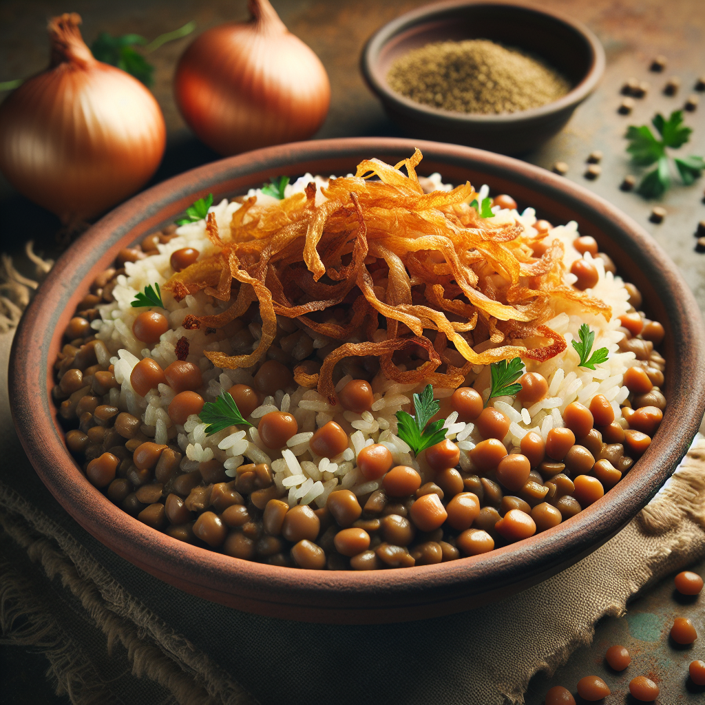 Nationalgericht Israel: #Lentil and Rice Mujadara# (Rezept)