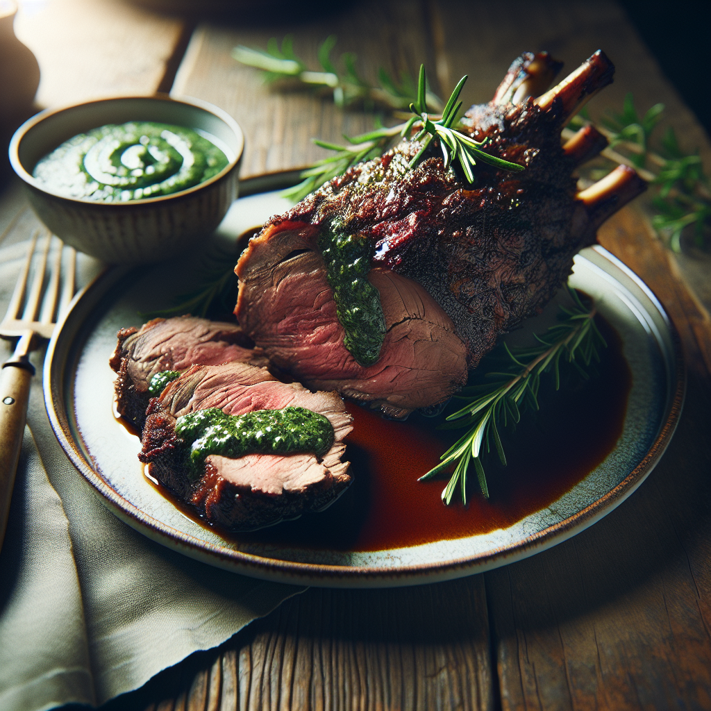 Nationalgericht Neuseeland: #Lamb Roast with Mint Sauce# (Rezept)