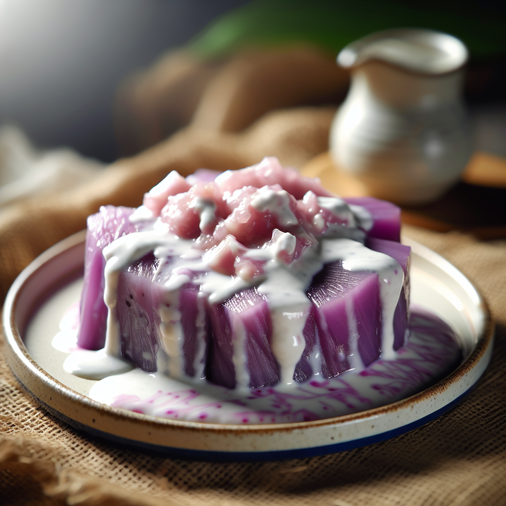 Nationalgericht Palau: #Steamed Taro with Coconut Sauce# (Rezept)