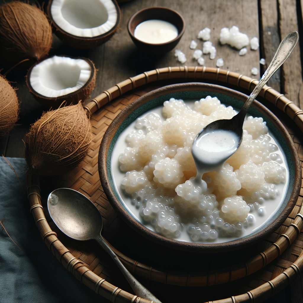 Nationalgericht Papua-Neuguinea: #Steamed Tapioca with Coconut Sauce# (Rezept)