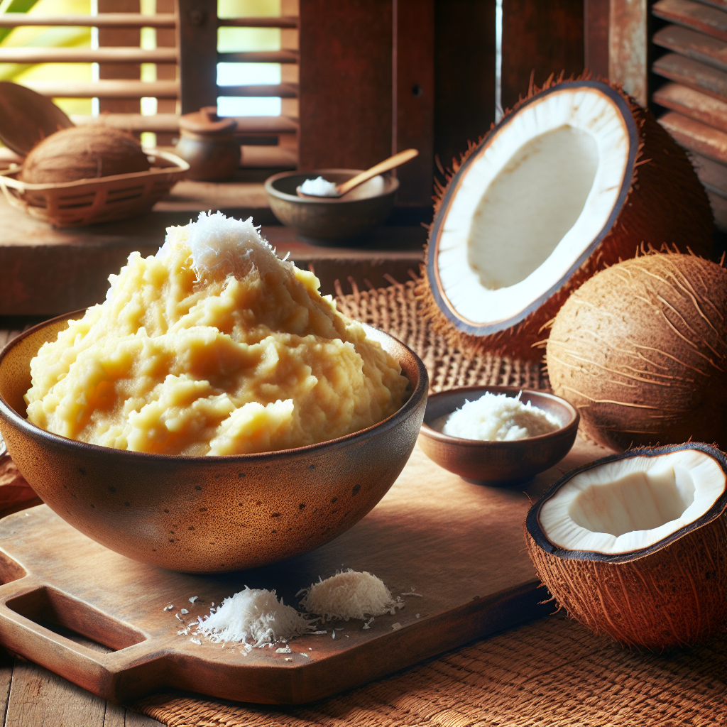 Nationalgericht Seychellen: #Mashed Breadfruit with Coconut# (Rezept)