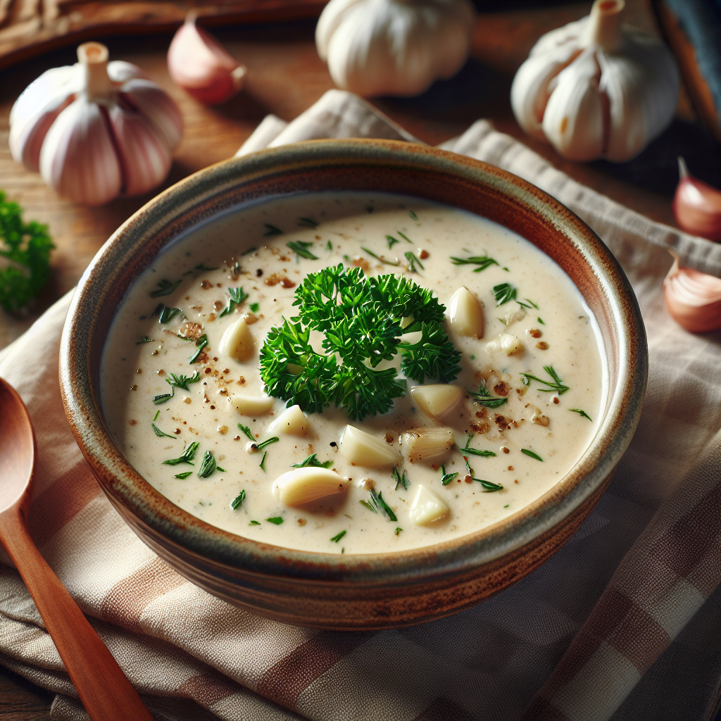 Nationalgericht Österreich: #Knoblauchcremesuppe# (Rezept)