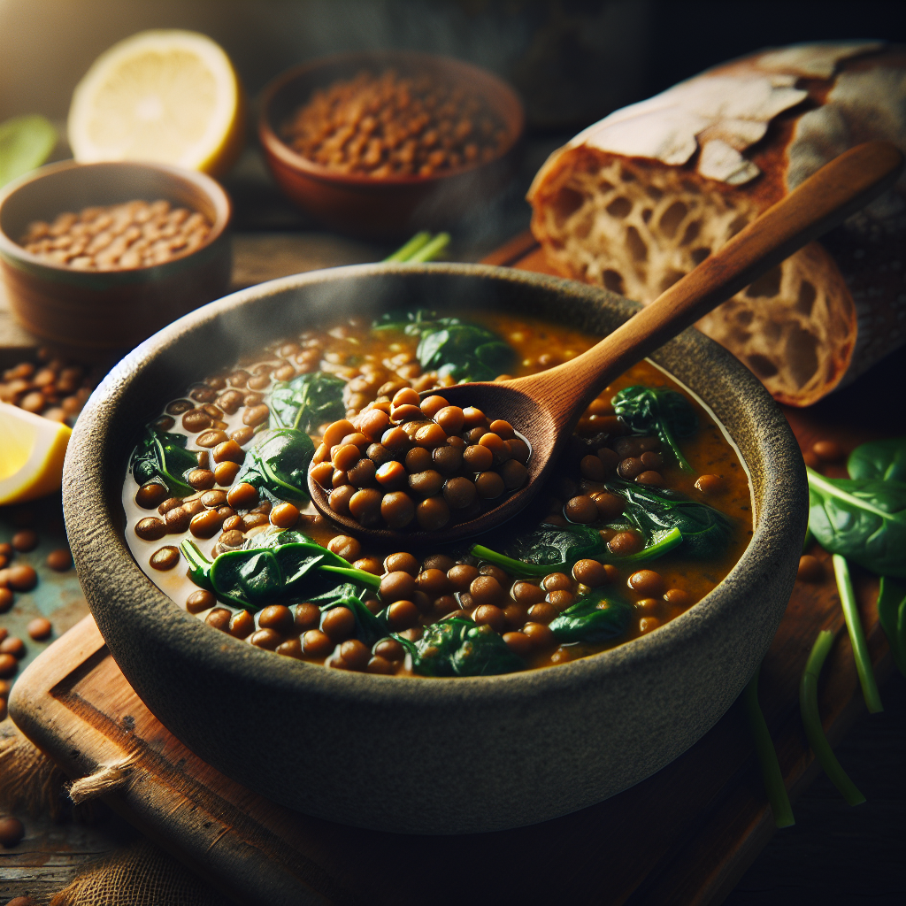 Nationalgericht Sudan: #Lentil and Spinach Stew# (Rezept)