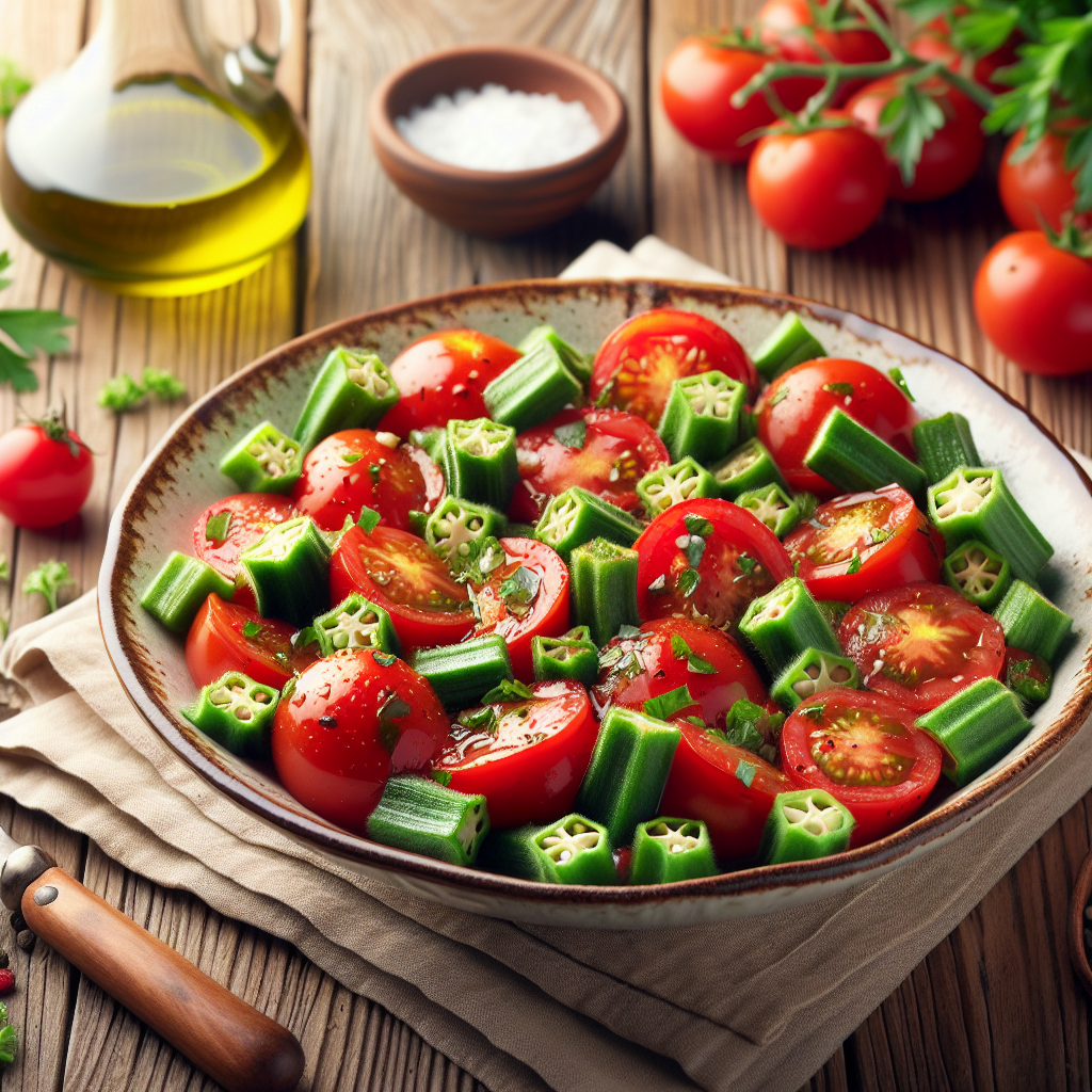 Nationalgericht Sudan: #Tomato and Okra Salad# (Rezept)