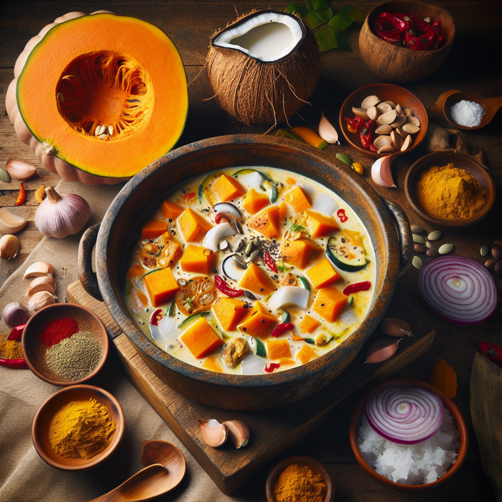 Nationalgericht Tuvalu: #Pumpkin and Coconut Stew# (Rezept)