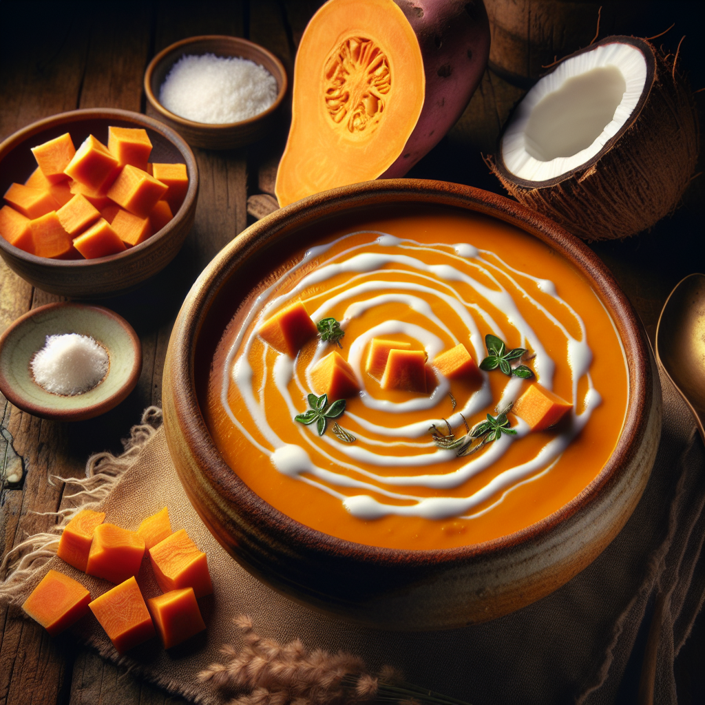 Nationalgericht Tuvalu: #Sweet Potato Coconut Soup# (Rezept)