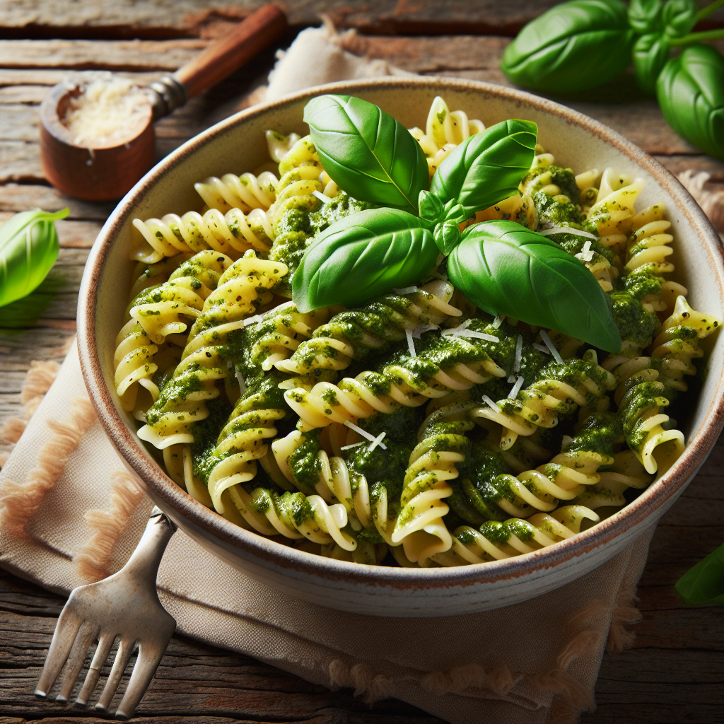 Nationalgericht Deutschland: ﻿﻿Bärlauch Pesto mit Pasta (Rezept)