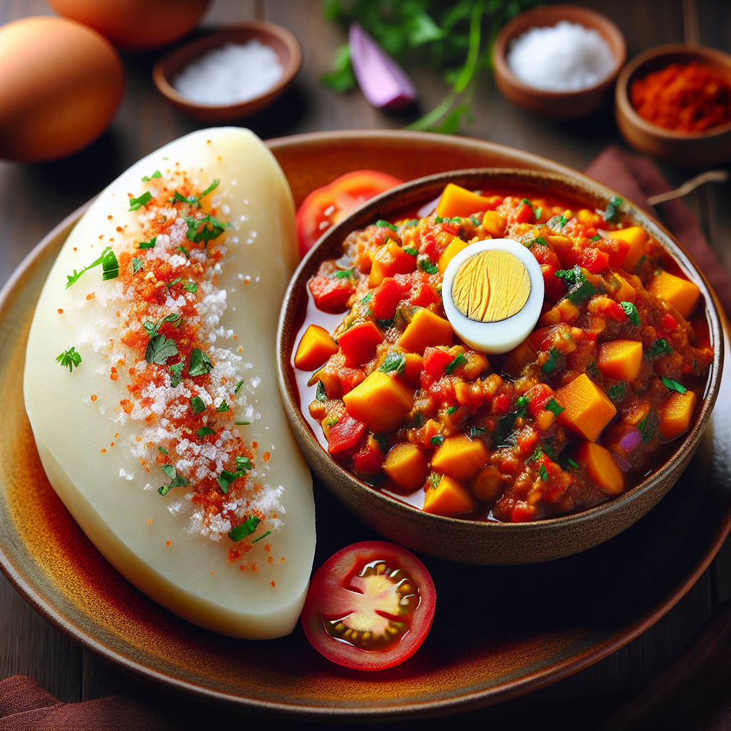 Nationalgericht Ghana: Boiled Yam mit Garden Egg Stew (Rezept)